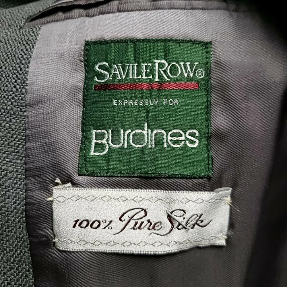 Vintage Savile Row Blazer Mens 42 Long Gray 100% Silk Sport Coat Jacket Burdines